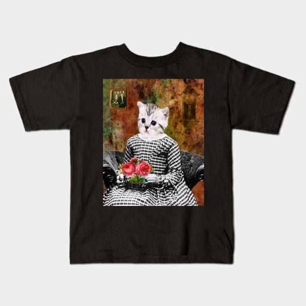 Cat On A Chair-Available As Art Prints-Mugs,Cases,Duvets,T Shirts,Stickers,etc Kids T-Shirt by born30
